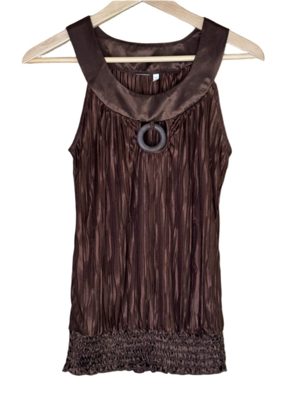 Beautiful shimmery brown semi sheer sleeveless top fits size small